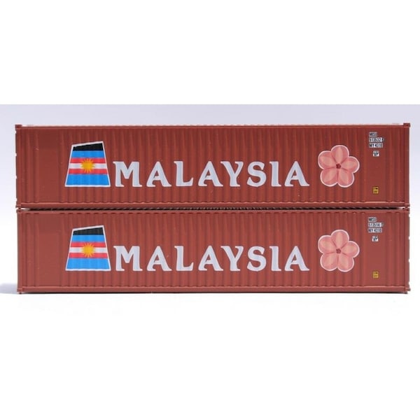 Jacksonville Terminal 405503 40 ft. N Scale Malaysia Containers, 2PK JTC405503 - main